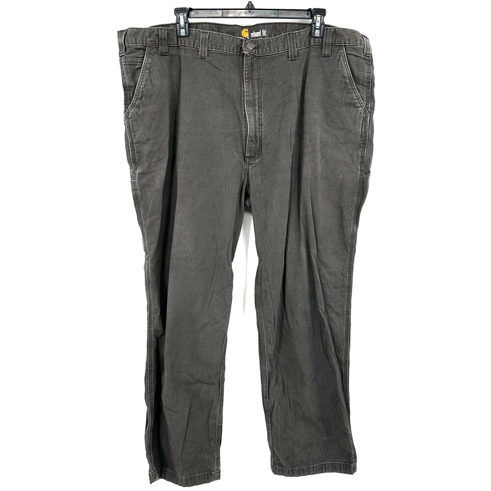 Carhartt‎ Size 50x32 Relaxed Fit Dark Gray Pants Work Wear Multi Pocket Tough